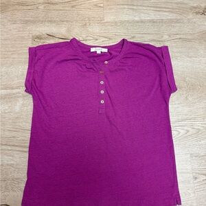 LOFT Magenta Short Sleeve Tee